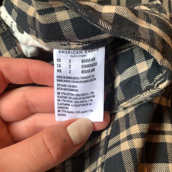 Plaid checkered AE high waisted jeans - Picture 4 of 5